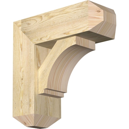 Ekena Millwork Imperial Craftsman Rough Sawn Bracket w/ Offset Brace, Douglas Fir, 8"W x 22"D x 22"H BKT0806X22X22IMP04RDF